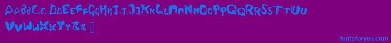 Fingers Font – Blue Fonts on Purple Background