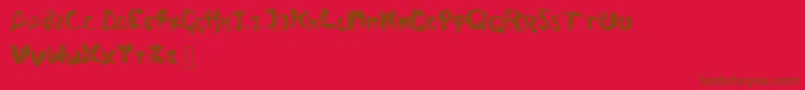 Fingers Font – Brown Fonts on Red Background