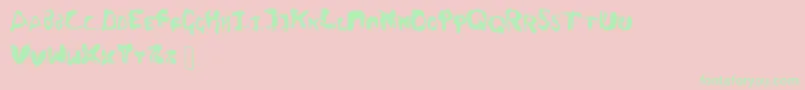 Fingers Font – Green Fonts on Pink Background
