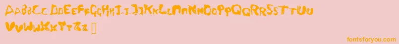 Fingers Font – Orange Fonts on Pink Background