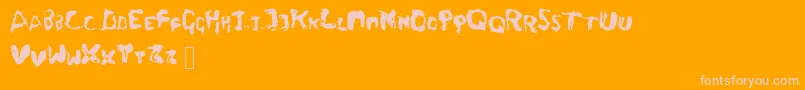 Fingers Font – Pink Fonts on Orange Background