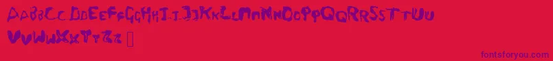 Fingers Font – Purple Fonts on Red Background