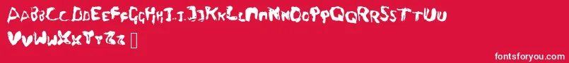 Fonte Fingers – fontes brancas em um fundo vermelho