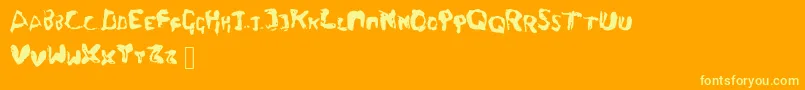Fingers Font – Yellow Fonts on Orange Background