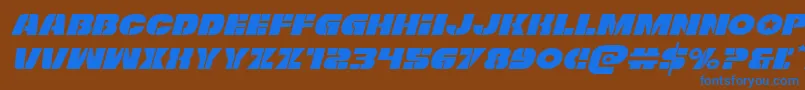 Freedomfighterexpandital Font – Blue Fonts on Brown Background