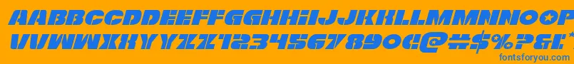 Freedomfighterexpandital Font – Blue Fonts on Orange Background