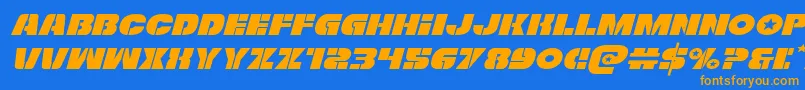 Freedomfighterexpandital Font – Orange Fonts on Blue Background