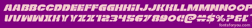 Freedomfighterexpandital Font – Pink Fonts on Purple Background