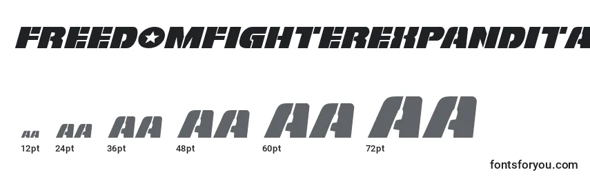 Размеры шрифта Freedomfighterexpandital