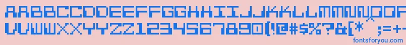 PixelCalculon Font – Blue Fonts on Pink Background