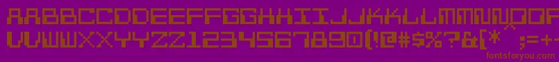 PixelCalculon Font – Brown Fonts on Purple Background