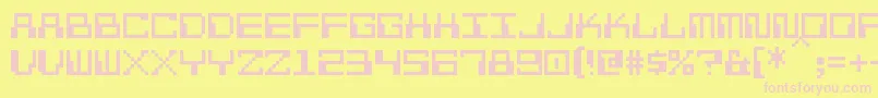 PixelCalculon-Schriftart – Rosa Schriften auf gelbem Hintergrund