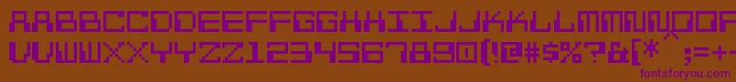 PixelCalculon Font – Purple Fonts on Brown Background