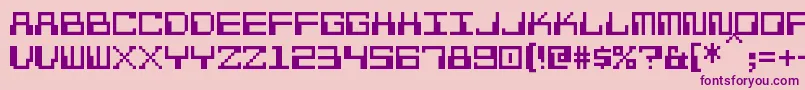 PixelCalculon Font – Purple Fonts on Pink Background