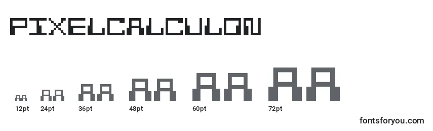 Größen der Schriftart PixelCalculon