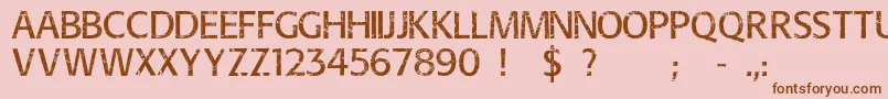 Overhaul Font – Brown Fonts on Pink Background