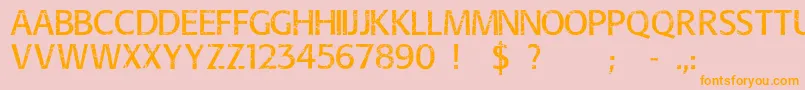 Overhaul Font – Orange Fonts on Pink Background