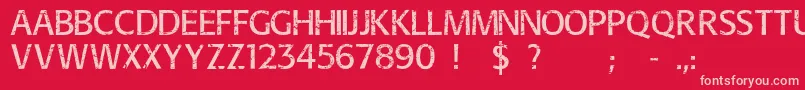 Overhaul Font – Pink Fonts on Red Background