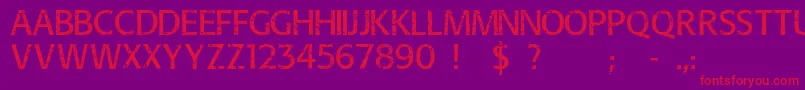 Overhaul Font – Red Fonts on Purple Background