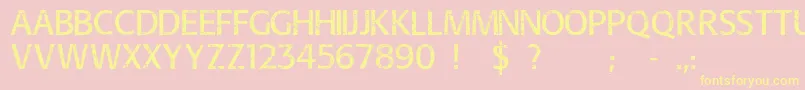 Overhaul Font – Yellow Fonts on Pink Background