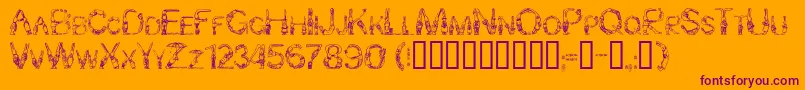 BunnyRabbits Font – Purple Fonts on Orange Background