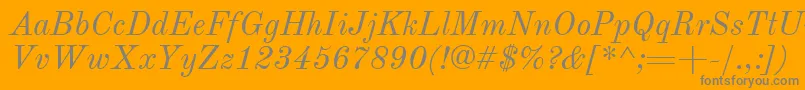 OldStandardTtРљСѓСЂСЃРёРІ-Schriftart – Graue Schriften auf orangefarbenem Hintergrund