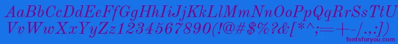 OldStandardTtРљСѓСЂСЃРёРІ Font – Purple Fonts on Blue Background