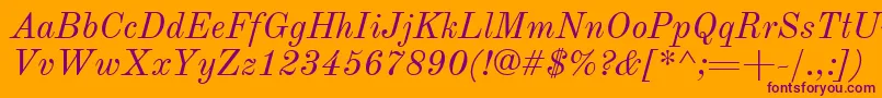 OldStandardTtРљСѓСЂСЃРёРІ Font – Purple Fonts on Orange Background