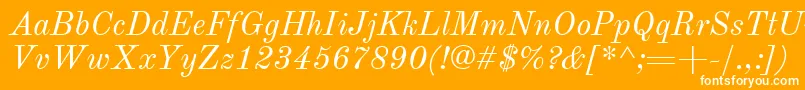 OldStandardTtРљСѓСЂСЃРёРІ Font – White Fonts on Orange Background