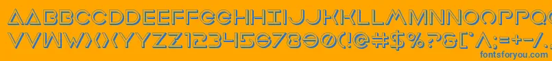Earthorbiterdeep3D Font – Blue Fonts on Orange Background