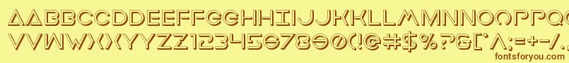 Earthorbiterdeep3D Font – Brown Fonts on Yellow Background