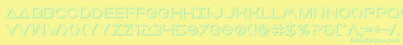 Earthorbiterdeep3D Font – Green Fonts on Yellow Background
