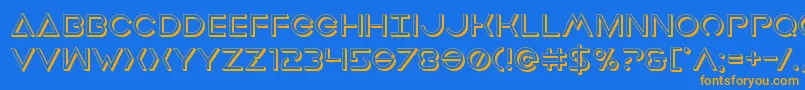 Earthorbiterdeep3D Font – Orange Fonts on Blue Background
