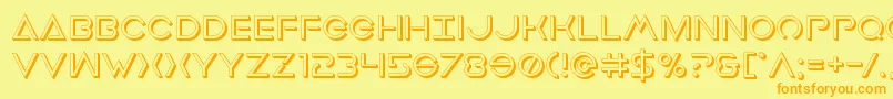 Earthorbiterdeep3D Font – Orange Fonts on Yellow Background