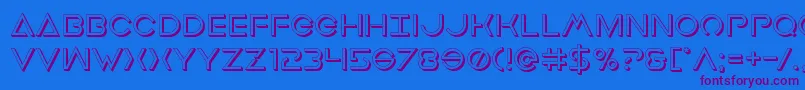 Earthorbiterdeep3D Font – Purple Fonts on Blue Background