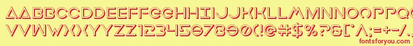 Earthorbiterdeep3D Font – Red Fonts on Yellow Background