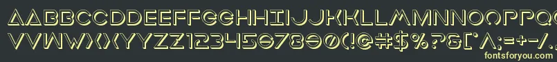 Earthorbiterdeep3D-Schriftart – Gelbe Schriften auf schwarzem Hintergrund
