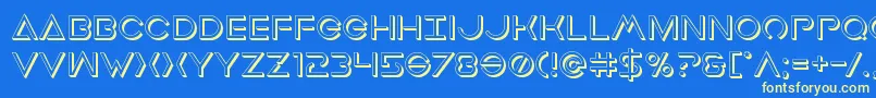Earthorbiterdeep3D Font – Yellow Fonts on Blue Background