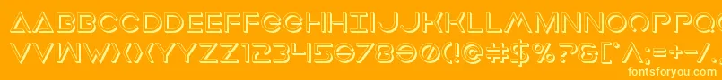 Earthorbiterdeep3D-Schriftart – Gelbe Schriften auf orangefarbenem Hintergrund