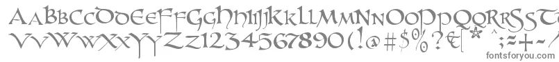 Unzialish-Schriftart – Graue Schriften auf weißem Hintergrund