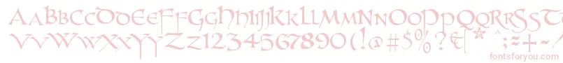 Unzialish Font – Pink Fonts on White Background