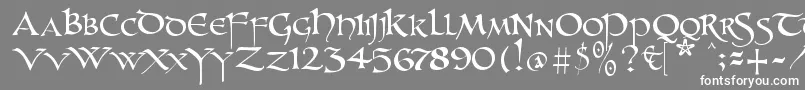 Unzialish Font – White Fonts on Gray Background