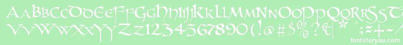 Unzialish-Schriftart – Weiße Schriften auf grünem Hintergrund