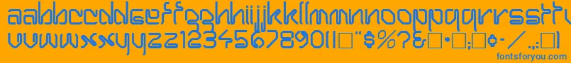 HaroldRegular Font – Blue Fonts on Orange Background