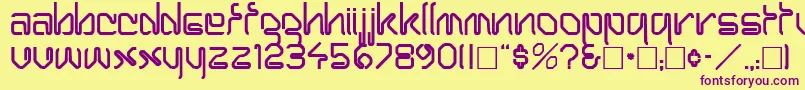 HaroldRegular Font – Purple Fonts on Yellow Background