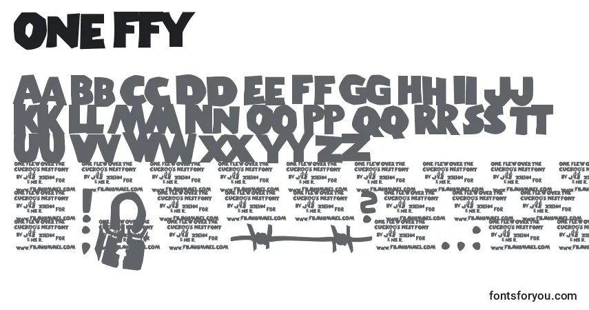 A fonte One ffy – alfabeto, números, caracteres especiais