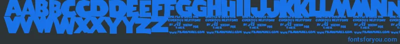One ffy Font – Blue Fonts on Black Background