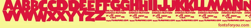 One ffy Font – Red Fonts on Yellow Background