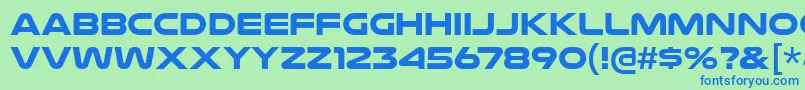 NulshockBd Font – Blue Fonts on Green Background