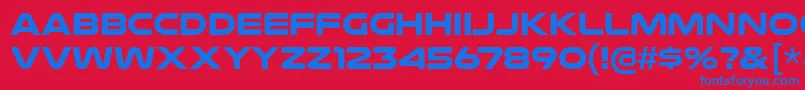 フォントNulshockBd – 赤い背景に青い文字